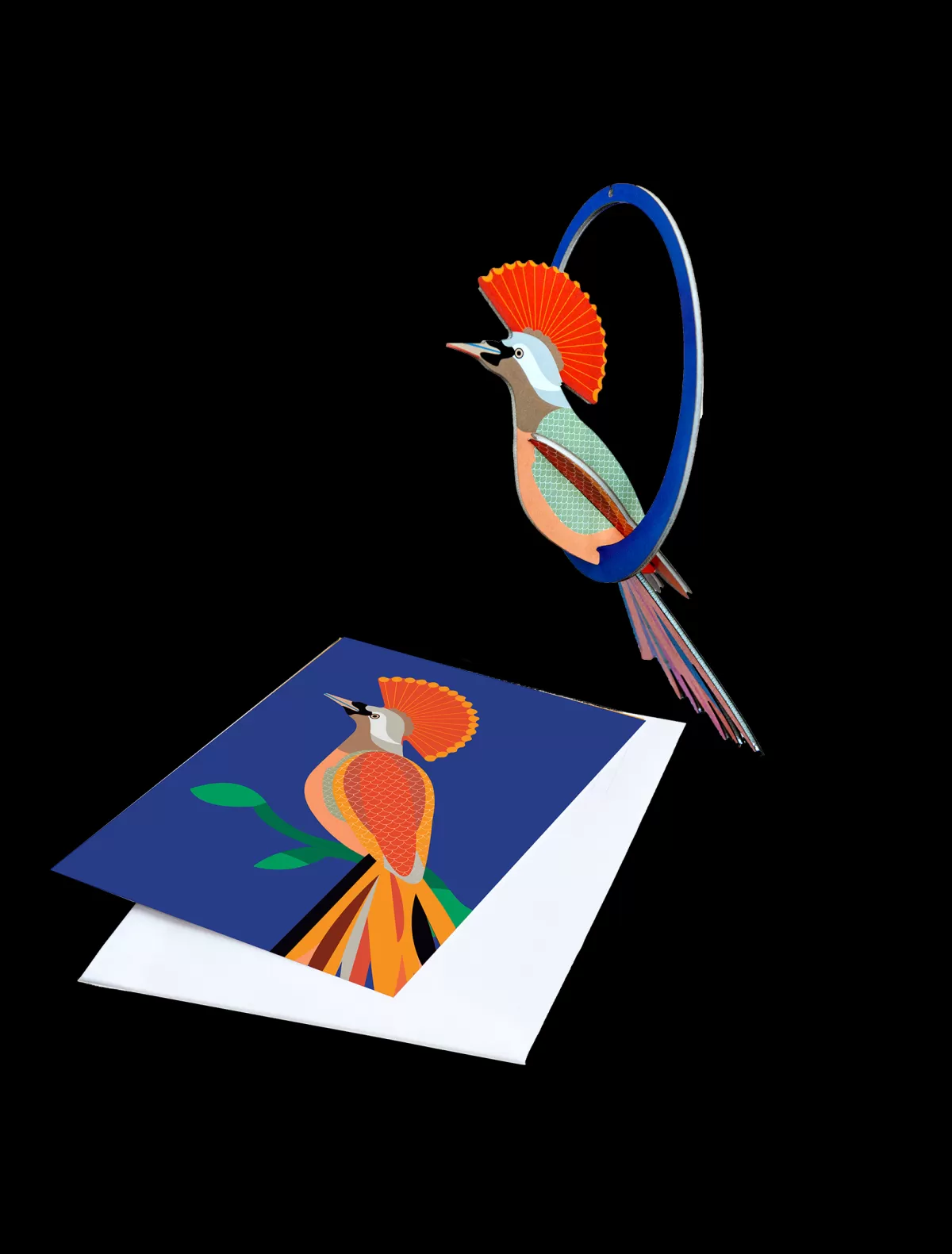 Studio ROOF Birds | Pop Out Cards-Pop Out Card, Swinging Crowned Obi