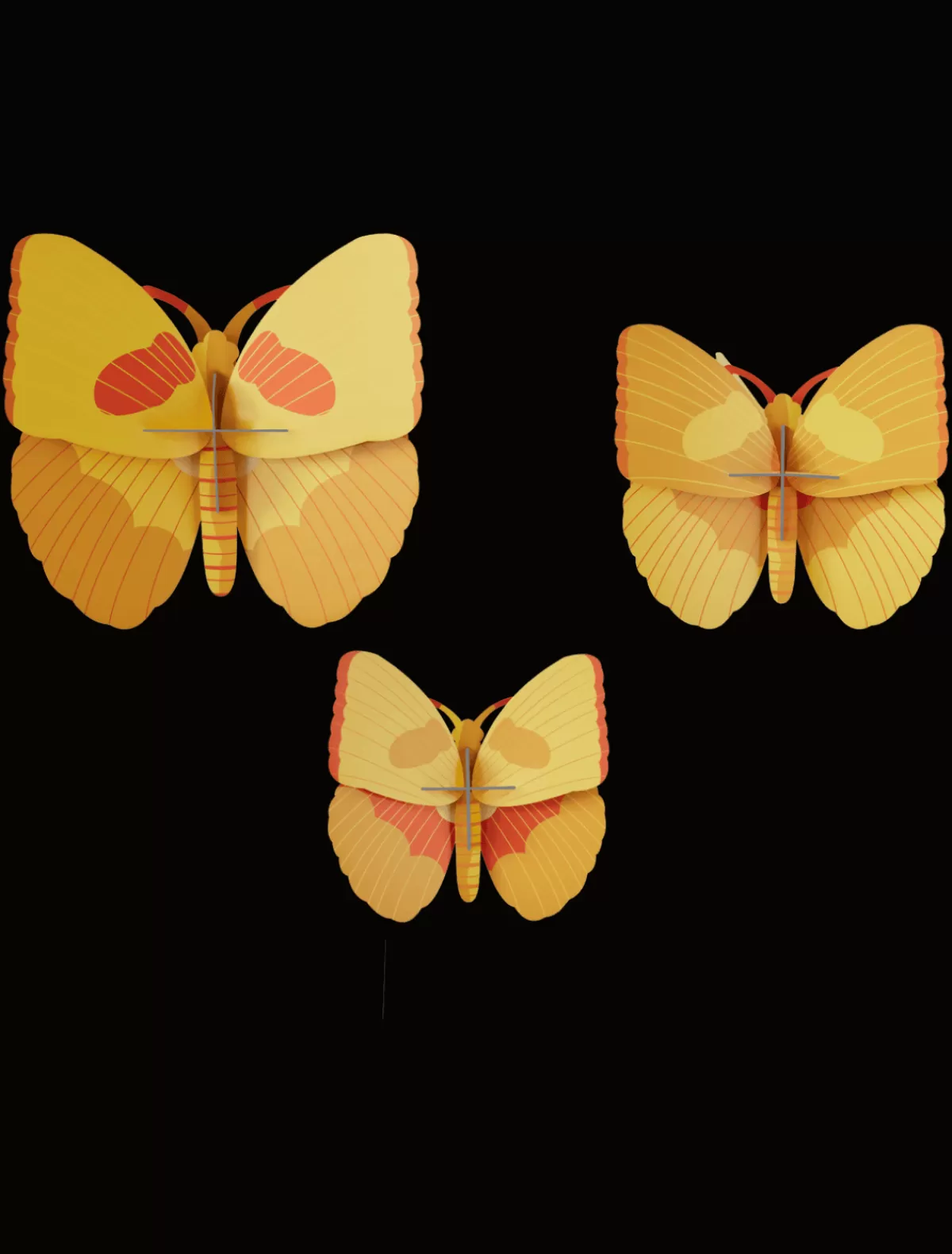 Studio ROOF Butterflies | Butterflies-Yellow Butterflies, set of 3